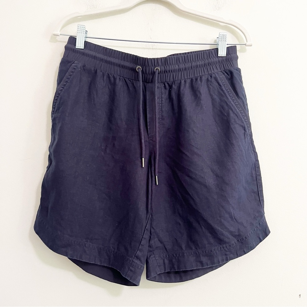 Athleta Navy Linen Shorts